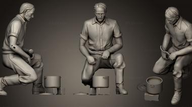 Figurines of people workers 3 3d model